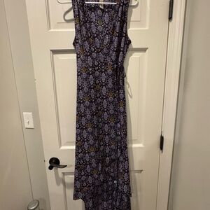Floral Sleeveless Maxi Dress - Purple